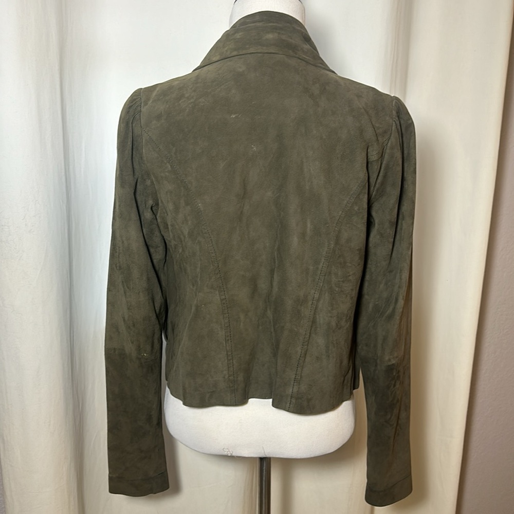 100% Suede Army Green Jacket - Picture 6 of 8